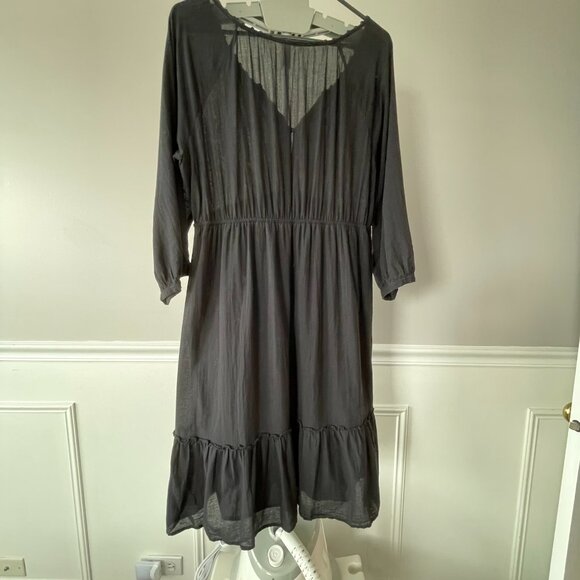 Black Boho Peasant Dress with crochet detailing - Picture 2 of 14